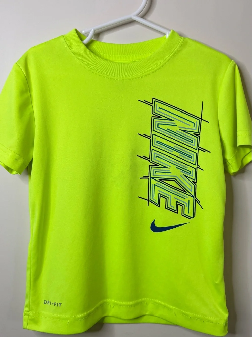 Nike Kids' Dri-FIT Neon Yellow Short-Sleeve Tee XS